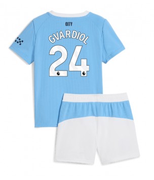 Billiga Manchester City Josko Gvardiol #24 Hemmatröja Barn 2025-26 Kortärmad (+ Korta byxor)